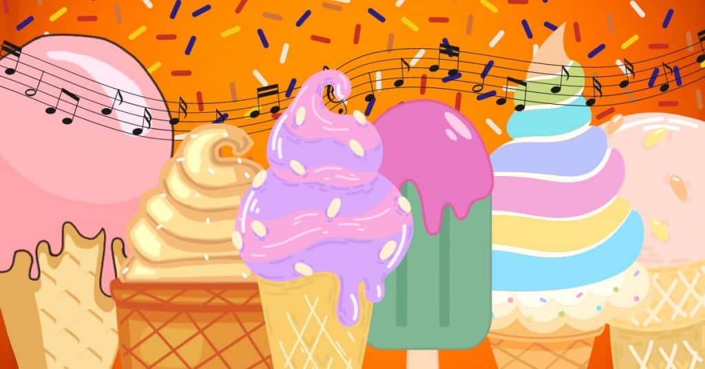 best songs about ice cream playlist graphic