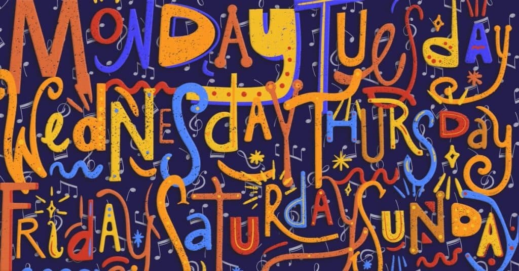 songs with days of the week in the title graphic