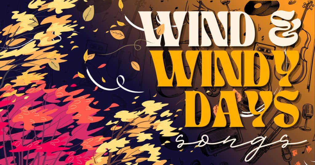 artwork for an article listing songs about wind and windy days.